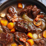 Boeuf bourguignon, pâte ou polenta